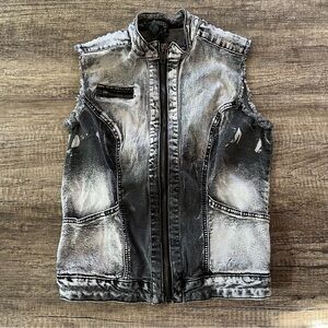 Lip Service Black and Gray Denim Vest